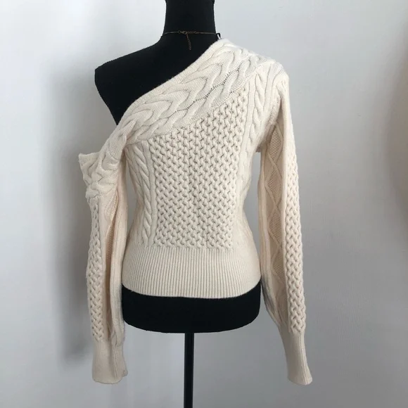 Forever 21 Cream Off-Shoulder Sweater - Picture 7 of 9